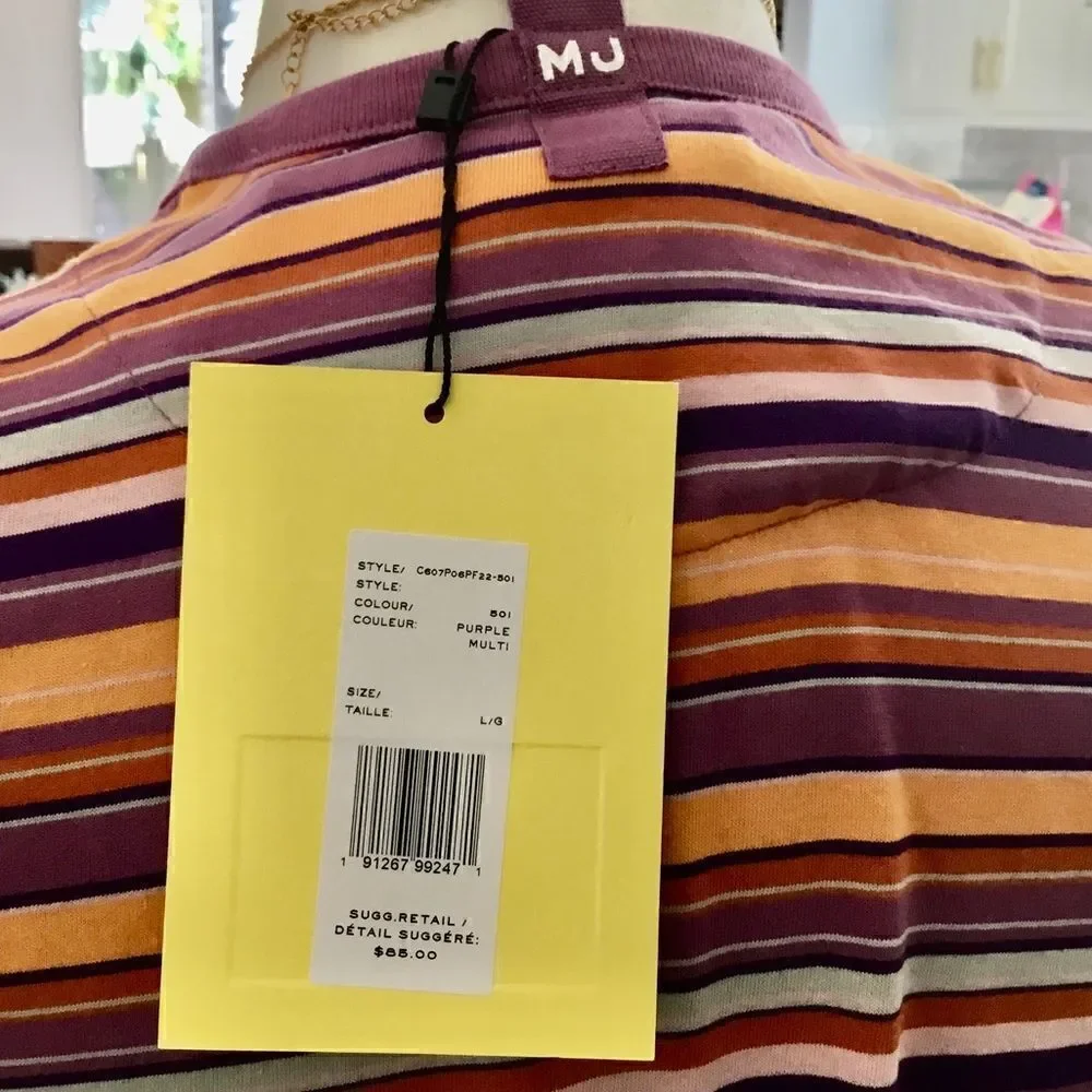 MARC JACOBS HORIZONTAL STRIPES LOGO TANK SIZE LARGE - Picture 4 of 8